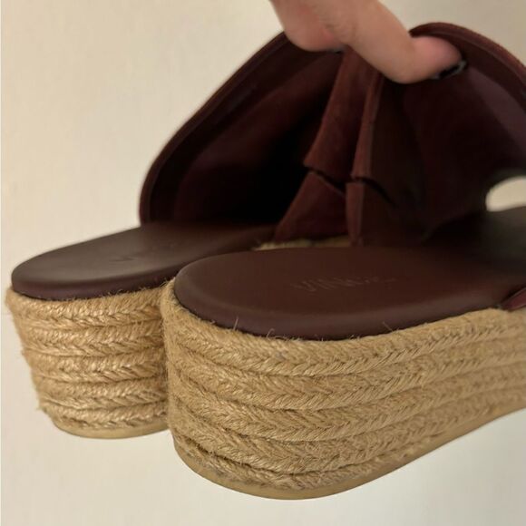 Vince Suede Solana Platform Espadrille Wine Red Sandal Size 7.5 - Picture 6 of 10